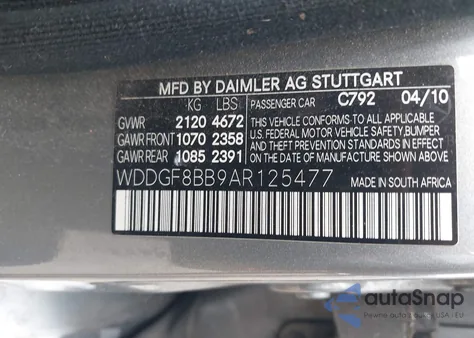 2010 Mercedes-Benz C 300 Sport 4Matic из США, поврежденный, VIN WDDGF8BB9AR125477